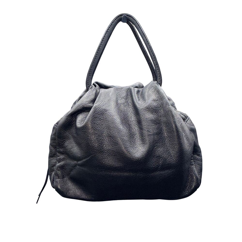HOBO International Darling Black Pebbled Leather Satchel Shoulder Bag Large
